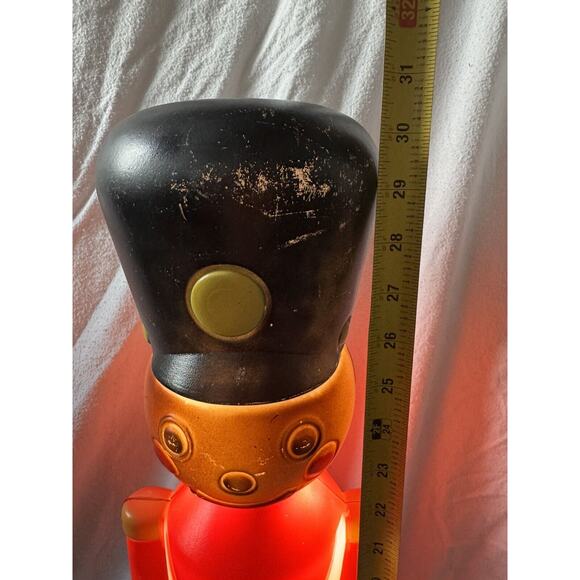 Vtg LightUp AA Toy Soldier Christmas Decoration Nutcracker Style LG 3ft BlowMold - Picture 9 of 15